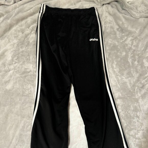 Adidas Black Track Pants (White Stripes) (Large) - Picture 1 of 2